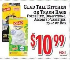 Trade Fair Supermarket Glad tall kitchen or trash bags offer
