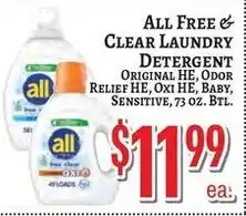 Trade Fair Supermarket All free & clear laundry detergent offer