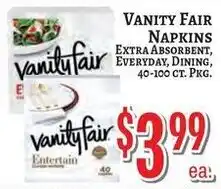 Trade Fair Supermarket Vanity Fair napkins offer