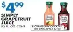 Met Foodmarkets Simply grapefruit juice offer