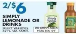 Met Foodmarkets Simply lemonade or drinks offer