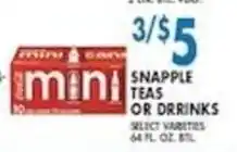 Met Foodmarkets Snapple teas or drinks offer