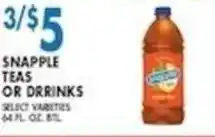 Met Foodmarkets Snapple Teas or Drinks offer