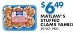 Met Foodmarkets Matlaw's Stuffed Clams Family offer