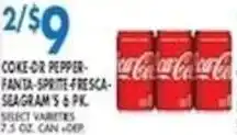 Met Foodmarkets Coke Or Pepper-Fanta-Sprite-Fresca-Seagram's 6 Pk offer