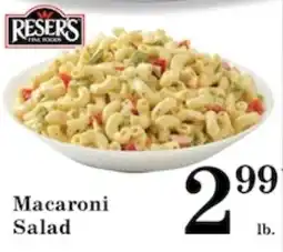 Harvest Foods Resers macaroni salad offer