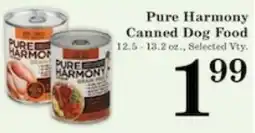 Harvest Foods Pure Harmony canned dog food offer