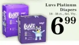 Harvest Foods Luvs Platinum Diapers offer