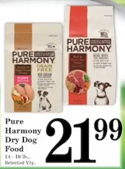 Harvest Foods Pure Harmony Dry Dog Food offer