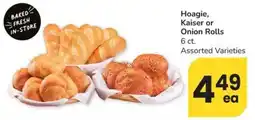 Safeway Hoagie, Kaiser or Onion Rolls offer