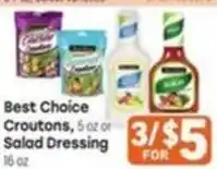 Tony’s Fresh Market Best Choice Croutons or Salad Dressing offer