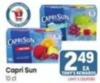 Tony’s Fresh Market Capri Sun offer