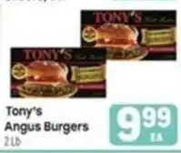 Tony’s Fresh Market Tony's Angus Burgers offer