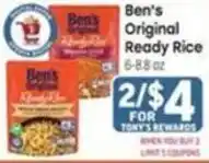 Tony’s Fresh Market Ben's Original Ready Rice offer