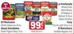 Tony’s Fresh Market La Preferida Whole Pinto Black Beans, Chickpeas or Refried offer