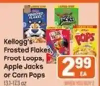 Tony’s Fresh Market Kellogg's Frosted Flakes, Froot Loops, Apple Jacks or Corn Pops offer