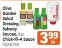 Tony’s Fresh Market Olive Garden Salad Dressing, Subway Sauces, Chick-Fil-A Sauce offer