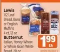 Tony’s Fresh Market Lewis bread buns or english muffins offer