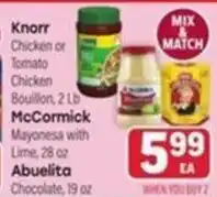 Tony’s Fresh Market Knorr , McCornick , Abuelita offer