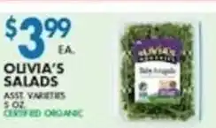 Associated Olivia's Salads offer