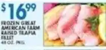 Associated Frozen great american farm raised tilapia fillet offer