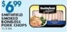 Associated Smithfield smoked boneless pork chops offer