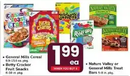 ACME General Mills Cereal or Betty Crocker Fruit Snacks or Nature Valley or General Mills Treat Bars offer