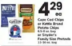 ACME Cape Cod Chips or Kettle Brand Potato Chips or Snyder's Family Size Pretzels offer