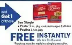ACME San Giorgio pasta or pastina offer
