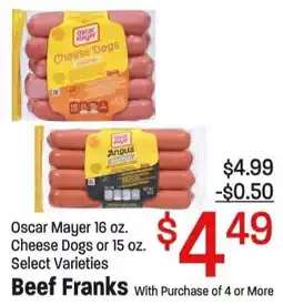 Maceys Oscar Mayer Cheese Dogs offer