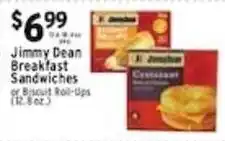 Met Foodmarkets Jimmy Dean Breakfast Sandwiches or Biscuit Roll-Ups offer