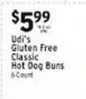 Met Foodmarkets Udi's Gluten Free Classic Hot Dog Buns offer
