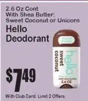 Super Fresh Hello Deodorant offer