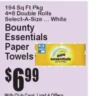Super Fresh Bounty Essentials Paper Towels offer