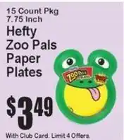 Super Fresh Hefty zoo pals paper plates offer
