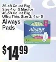 Super Fresh Always Pads offer