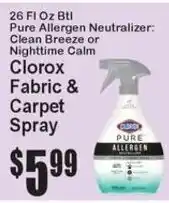 Super Fresh Clorox fabric & carpet spray offer