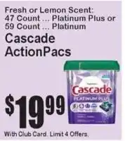 Super Fresh Cascade ActionPacs offer