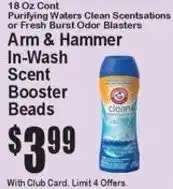 Super Fresh Arm & Hammer In-Wash Scent Booster Beads offer