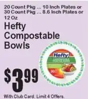 Super Fresh Hefty Compostable Bowls offer