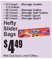 Super Fresh Hefty slider bags offer