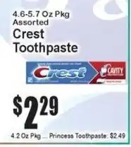 Super Fresh Crest toothpaste offer