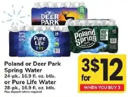 ACME Poland or Deer Park Spring Water or Pure Life Water offer
