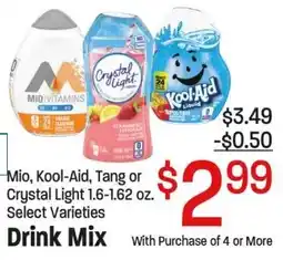 Maceys Mio, Kool-Aid, Tang or Crystal Light Drink Mix offer