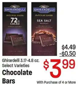 Maceys Ghirardelli chocolate bars offer