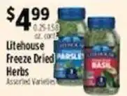 Pioneer Supermarkets Litehouse freeze dried herbs assorted varieties offer