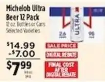 Pioneer Supermarkets Michelob Ultra Beer offer