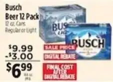 Pioneer Supermarkets Busch Beer offer