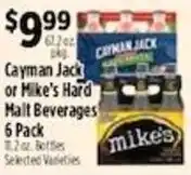 Pioneer Supermarkets Cayman Jack or Mike's Hard Malt Beverages offer