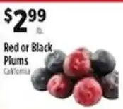 Pioneer Supermarkets Red or Black Plums offer